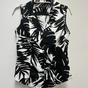 Talbot's Tropical Print Sleeveless Blouse